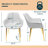 Matthew Leather Dining Chair, Modern Mid Century Accent Chair with Armrests and Iron Legs, Faux Leather Upholstered Kitchen Desk Chair for Dining Room, Living Room, Office Furniture-123223576-92166739