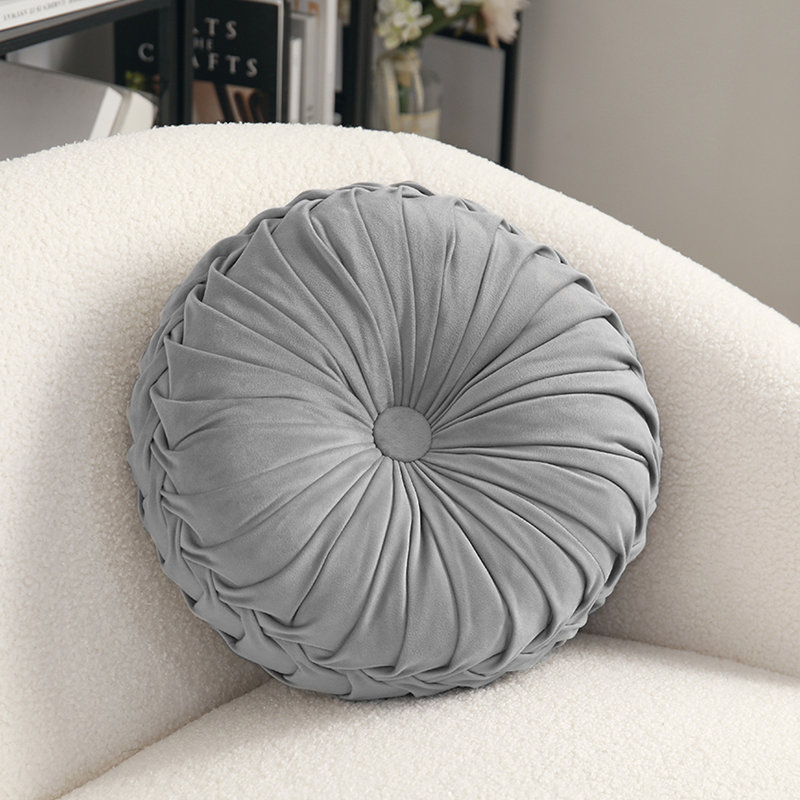 Cotton Grey Circular Backrest Cushion