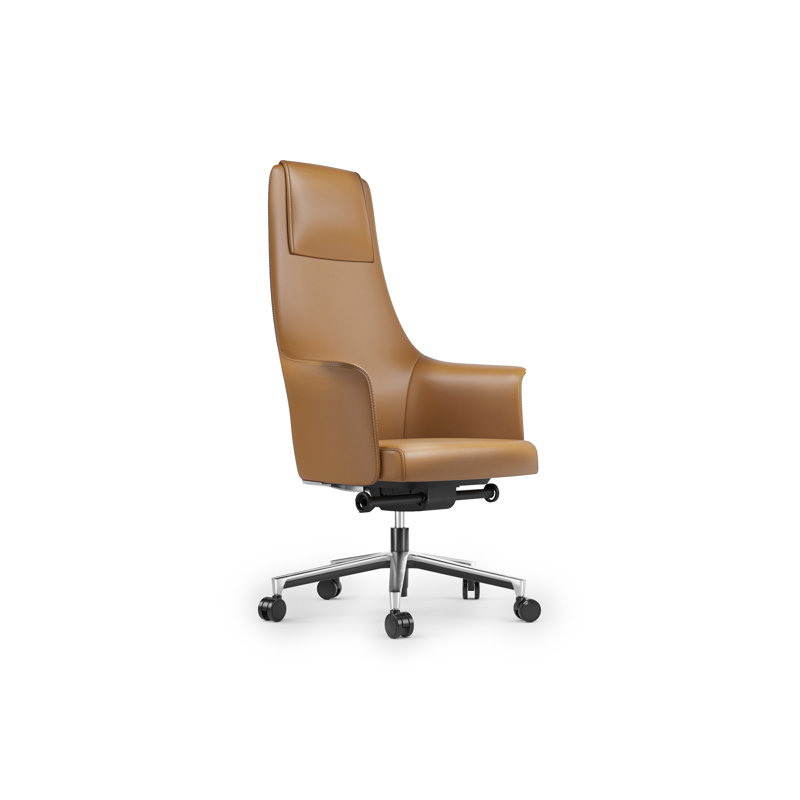 Bolo Leather Executive Chair with Headrest, Saddle