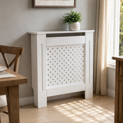 Armoire décorative pour radiateur - Couvercle de radiateur avec tablette supérieure et flux de chaleur fluide