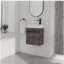 Meuble-lavabo mural 18 po avec lavabo en résine blanche et porte d'armoire à fermeture en douceur 18 po-120102539