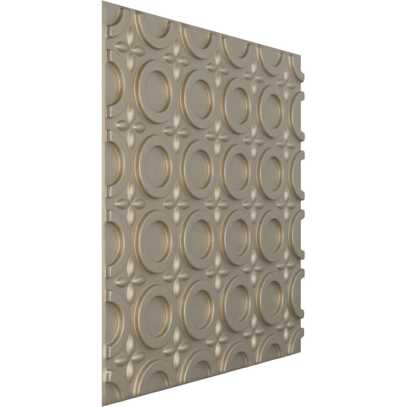 Panneau mural décoratif 3D abstrait l 19 5/8 po x H 19 5/8 po, argent métallique métallique (couvre 2,67 pieds carrés)