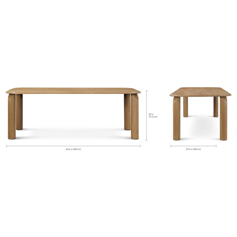 Vienna Dining Table, Natural, 30" H x 86.61" L x 39.37" W