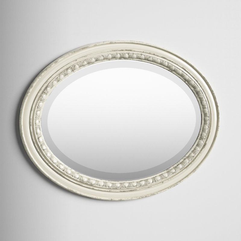 Miroir biseauté Mohall Farmhouse, Bois blanc