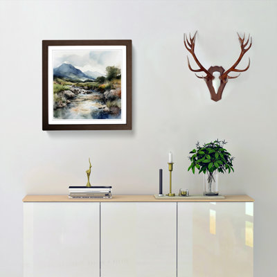 Scotland Watercolour No.2 - Single Picture Frame Print on Wood