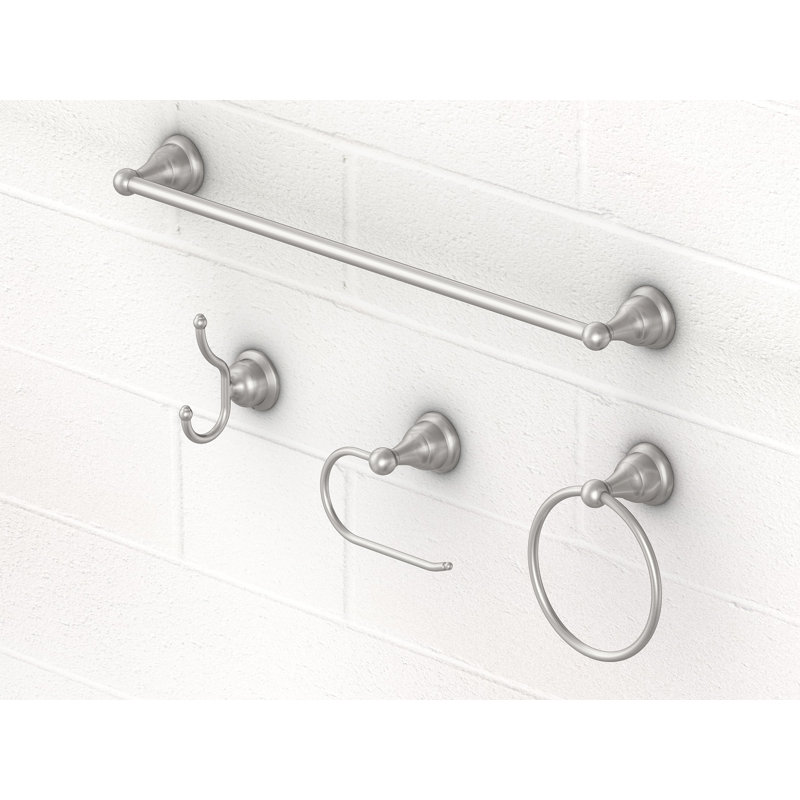 4 - Piece Bathroom Hardware Set, Brushed Nickel