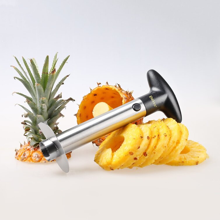 Outil de carottier et de trancheuse d'ananas, extracteur de noyau d'éplucheur  d'ananas pour couper en dés les anneaux de fruits (3-h)