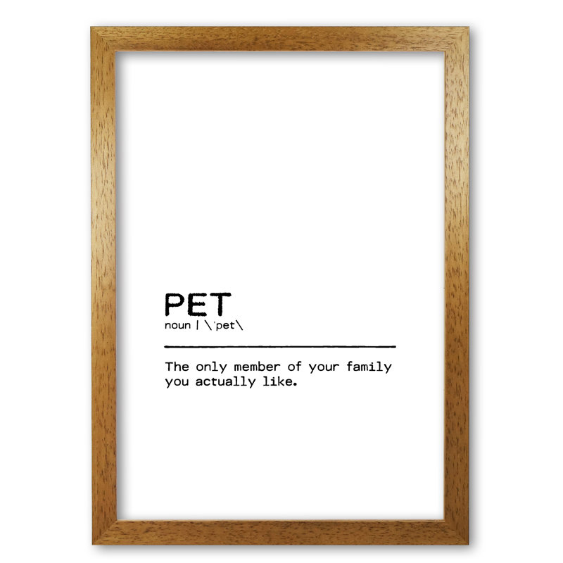 Pet Family - Print, Honey Oak Frame, 85 cm H x 60 cm W x 5 cm D