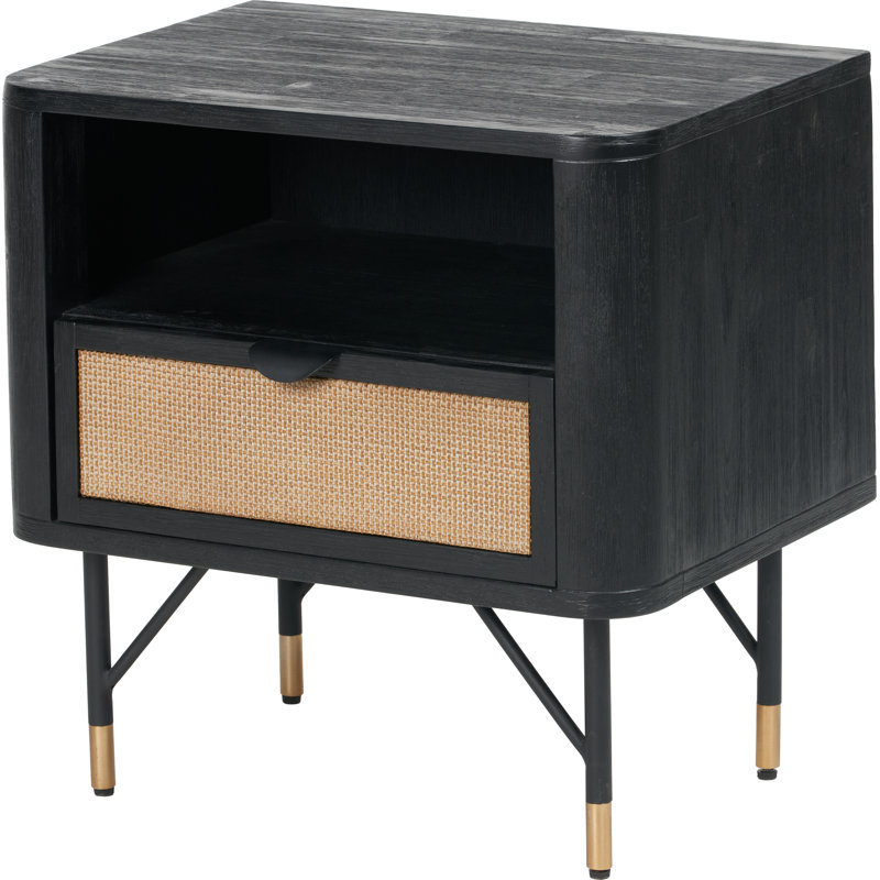 Caylin 55cm W Solid Wood Bedside Table