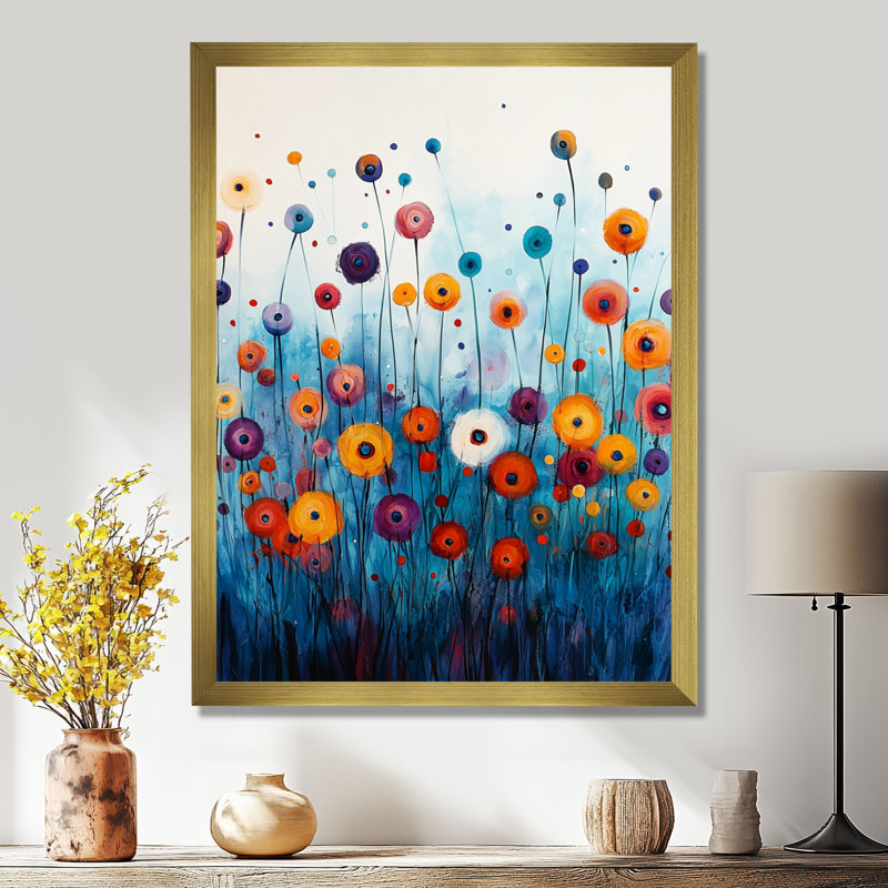 Carncastle - salon d'art mural floral, H 40 po x l 30 po, Picture Framed, Doré