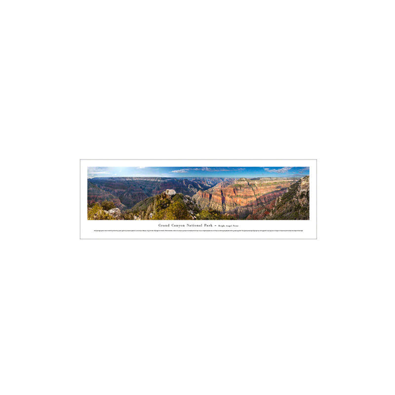 Grand Canyon. Impression panoramique Bright Angel Point, H 13,5 po x l 40 po, Unframed