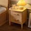 Table de chevet 2 tiroirs en bois massif Burlywood