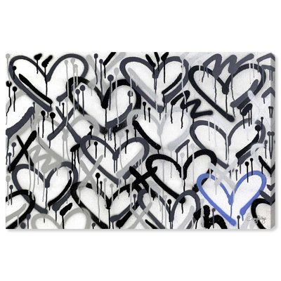 " Corey Paige - Hearts Grays With Blue Accent "