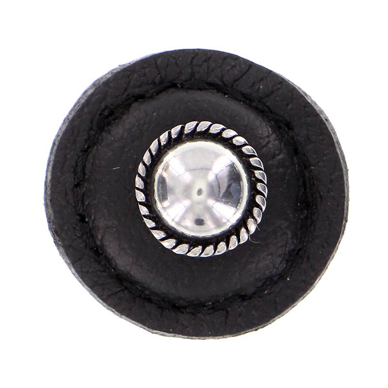 Equestre Mushroom Knob, Antique Silver, Black