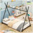 Metal House Platform Bed with Triangle Structure-2021672671