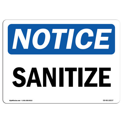 Plaque en aluminium Sanitize 18 x 24