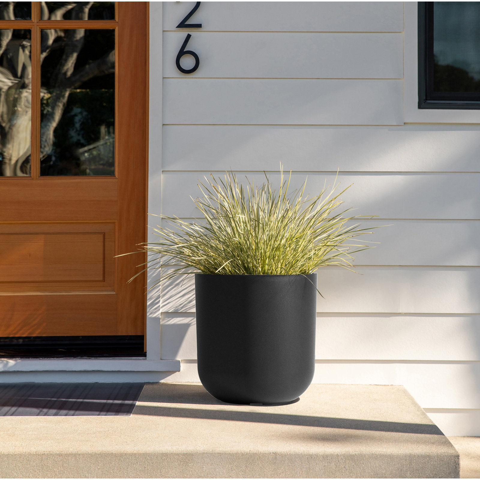 Mason Series Pot Planter, 1, Black, 10.25" H x 10" W x 10" D