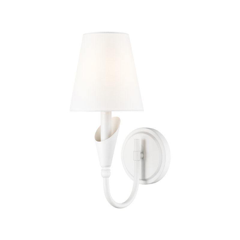 Elvin Modern Wall Sconce, 1 Light, 14" H x 5.75" W x 8.5" D, Textured White