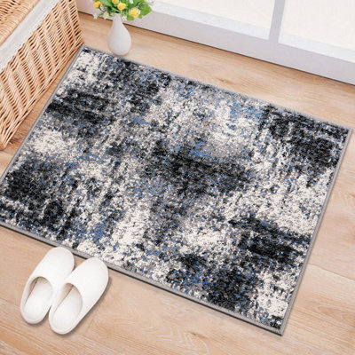 Bayliss Abstract Blue/Black/Gray Area Rug