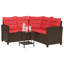  Outdoor Sofa Set with Cushion with Shelf 2 pcs Poly Rattan Modern Patio