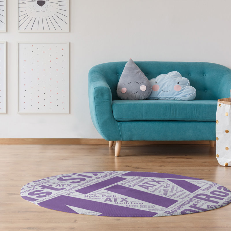 Chenille Indoor Rug, Round 5'