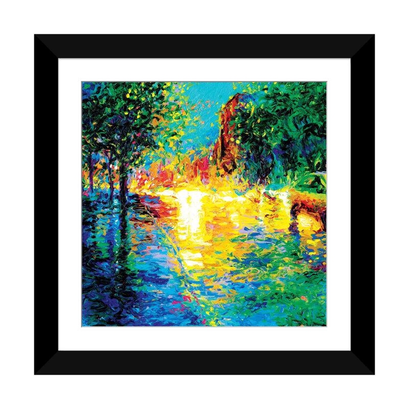 « iris scott-brooklyn », peinture sur toile tendue, H 16 po x l 16 po x P 1 po, Papier d'art encadré noir, Blanc