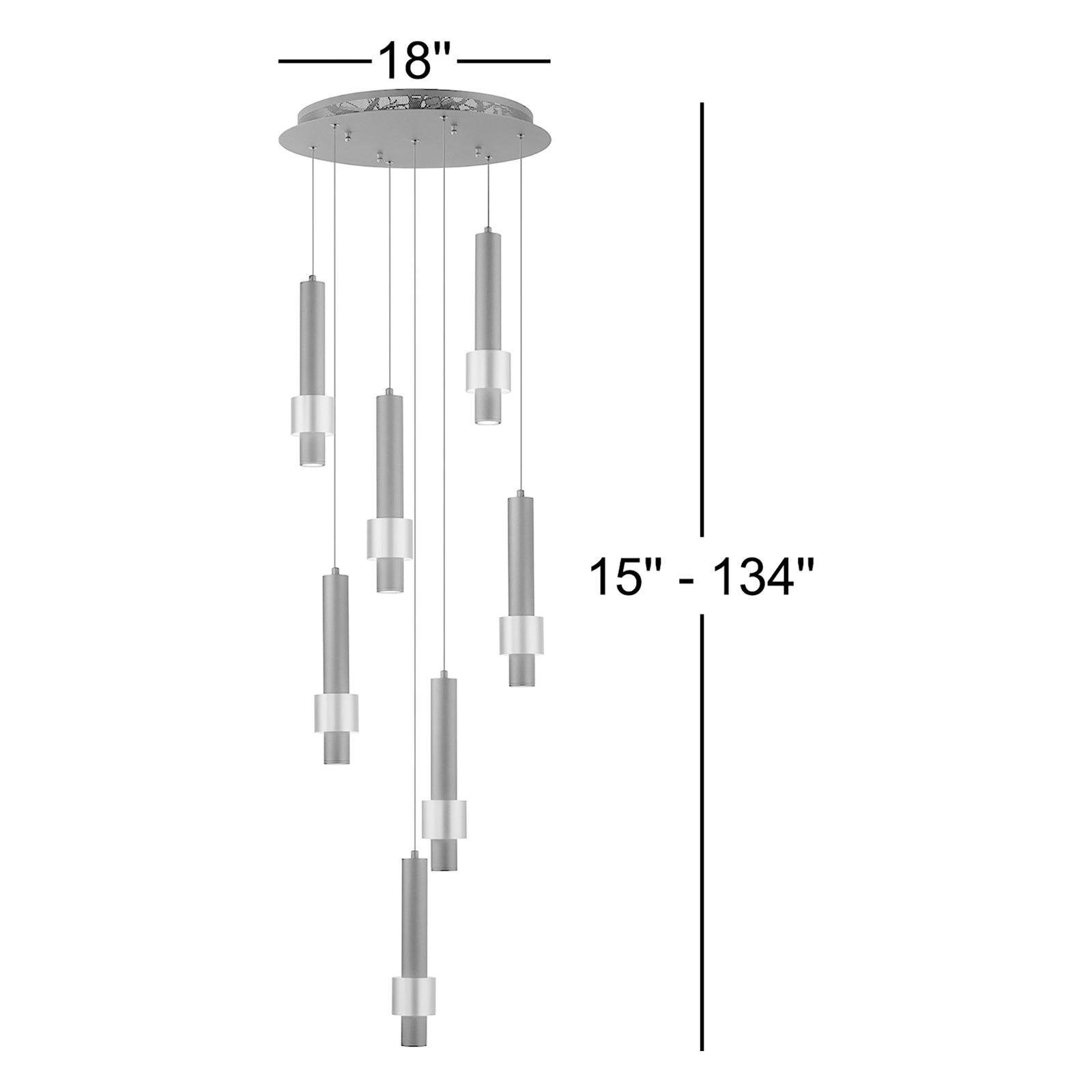 Aliene 7 Light Dimmable LED Pendant