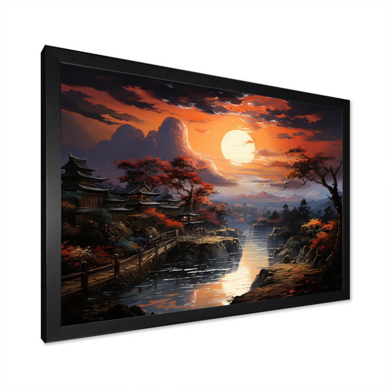 Asian Art Silk Dawn, reproduction d'art sur toile, H 30 po x l 40 po x P 1,5 po, Cadre photo noir