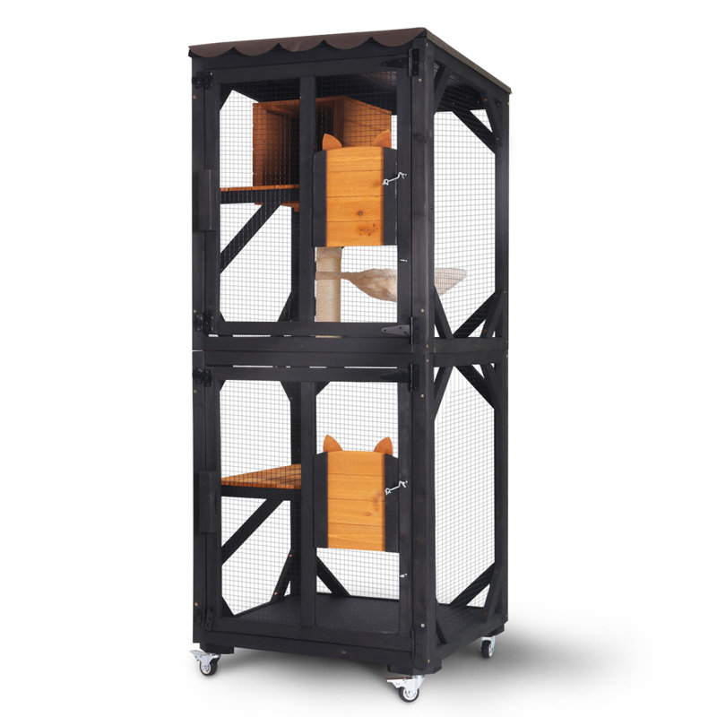 Enceinte de chat mobile pour l'extérieur Catio, Noir
