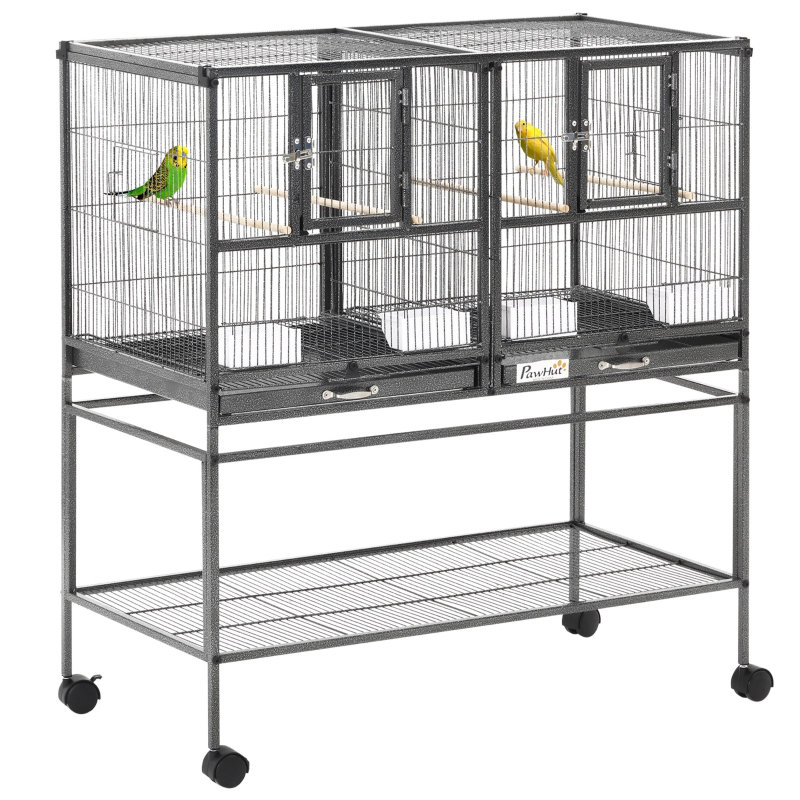 102.00cm Metal Flat Top Floor Bird Cage with Wheels