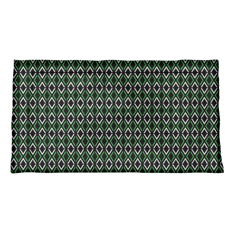 Taie décorative Katelyn Elizabeth, Très grand, Polyester, Noir / Vert
