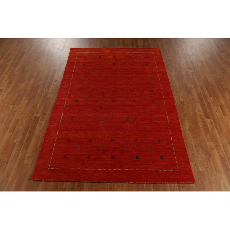 Tapis indien en laine fait à la main de style Gabbeh 5 x 8