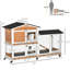 Maison en bois de 62 po, fonctionnalité de toit en asphalte perfectionné, plateau amovible, portes verrouillables, grande roue en bois offerte avec roues mobiles, fiabilité