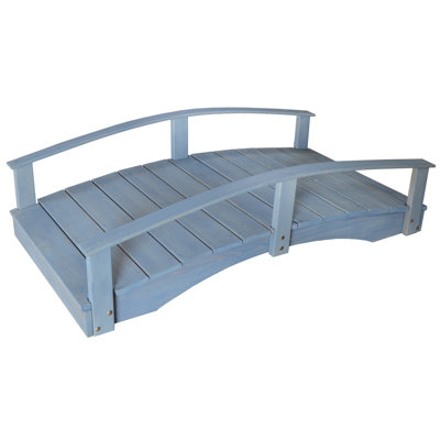 Keystone Amish Co. Pressure Treated Pine Japanese Garden Bridge, 3'  x  6', Grey Stain