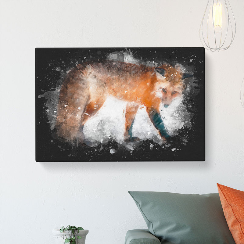 Red Fox In The Winter - Wrapped Canvas, 40cm H x 60cm W x 4cm D