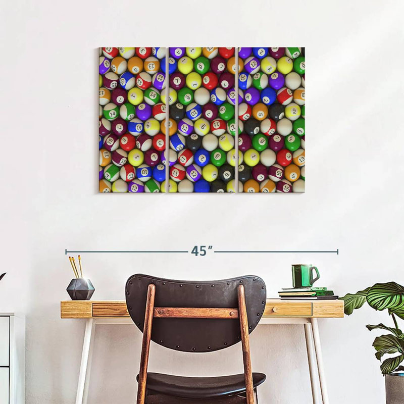 «Billiard Collection», 3 pièces sur toile, H 24 po x l 38 po x P 1,25 po