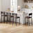 Bar Stools Set of 4, Counter Stools with Back and Thickened Metal Legs, Upholstered PU Leather Counter Height Barstools with Footrest, for Kitchen Island, Bar-138712193
