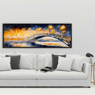 Pont au clair de lune - Toile encadrée pour la décoration intérieure
