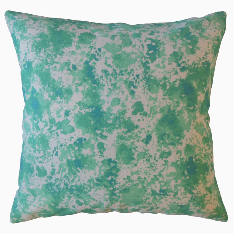 Oreiller en coton Delyth, 20 po x 20 po, Coussin décoratif, Aigue-marine