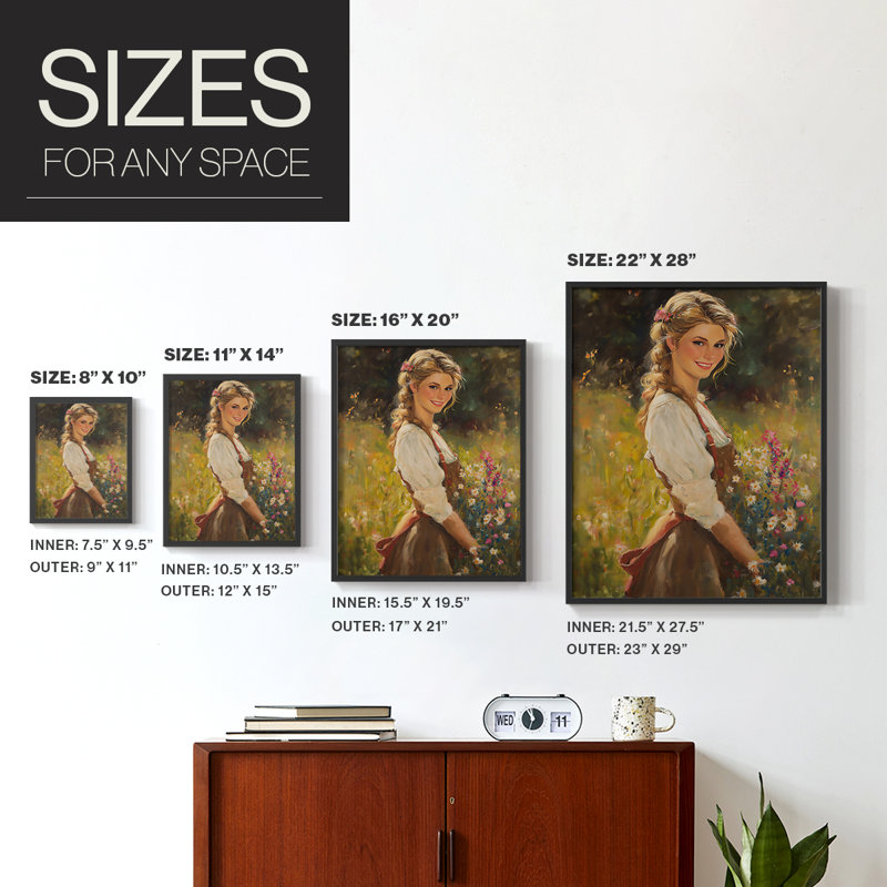 Reproduction encadrée WOMEN Series CCXCII - bois massif, H 15 po x l 12 po, Noir, noir, noir, noir