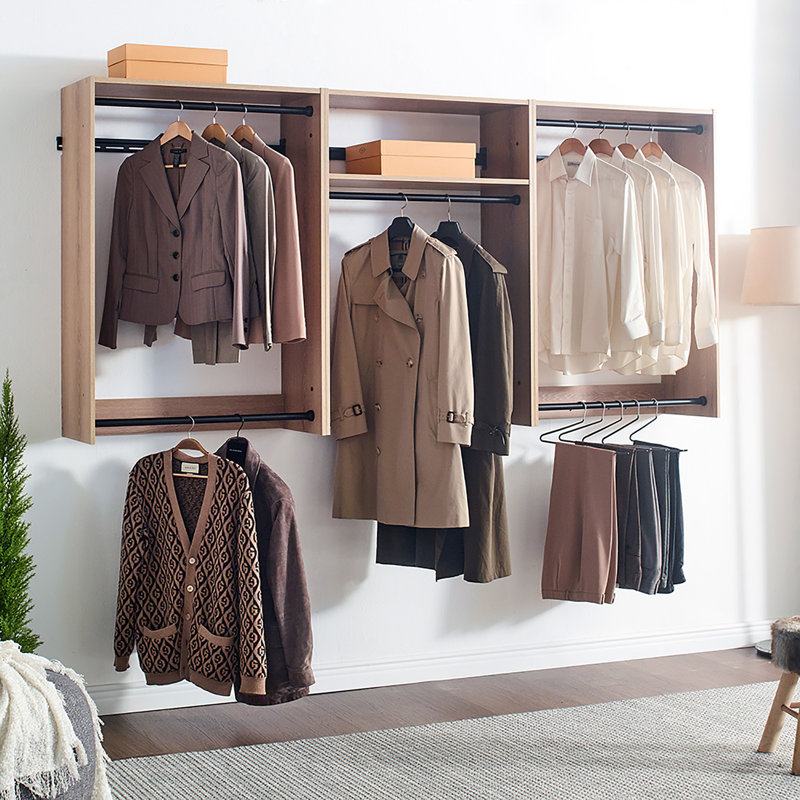 Système de garde-robe autoportant en bois, Chêne