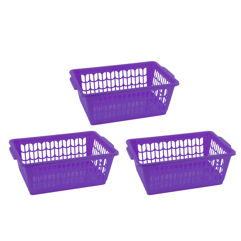 Ensemble de petits paniers en plastique, Mauve