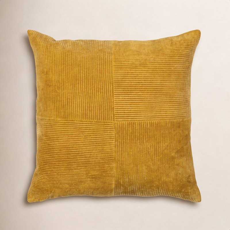 Selma Down Reversible Throw Pillow, 18" x 18", Mustard