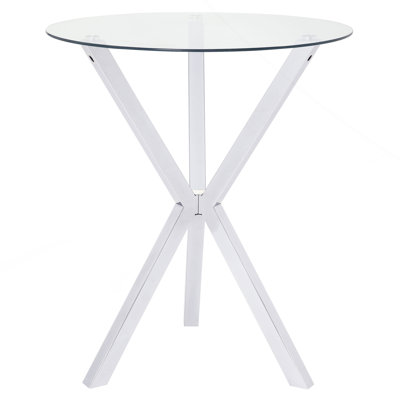 Fraser Chrome 35-inch Glass Top Bar Table