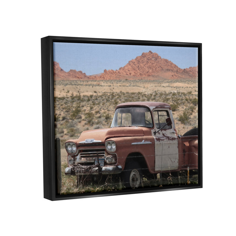 Art mural sur toile Vast Desert Mountains par Lori Deiter, H 17 po x l 21 po x P 1,7 po, Cadre flottant noir de jais