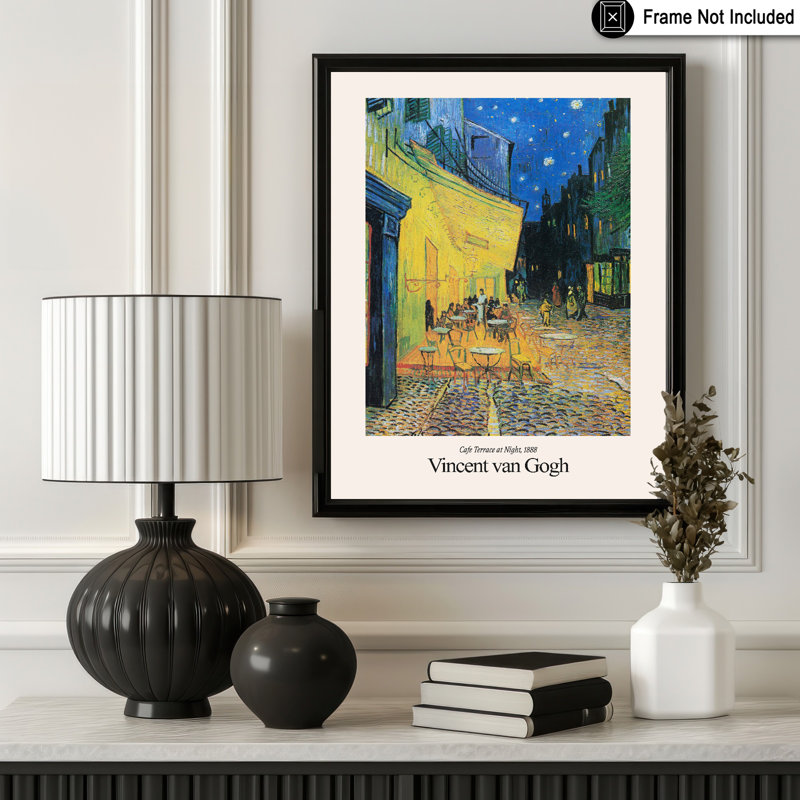 Van Gogh - terrasse de café la nuit, Sans cadre, Affiche, 11"H x 14"W