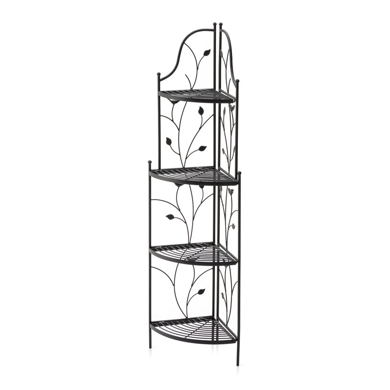Support pour plante ou support de rangement 52 po H 4 niveaux, Noir