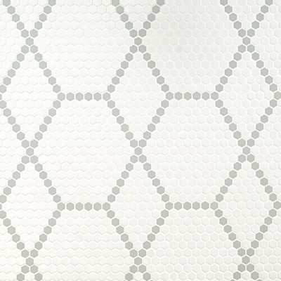 Carreau de mosaïque blanc et gris pour plancher et mur en porcelaine mate 12 po x 12 po