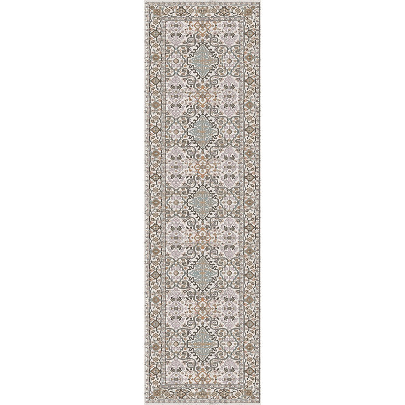 Cullen 5703-805 Beige / Bleu, Tapis de couloir 2 pi x 7 pi 5 po