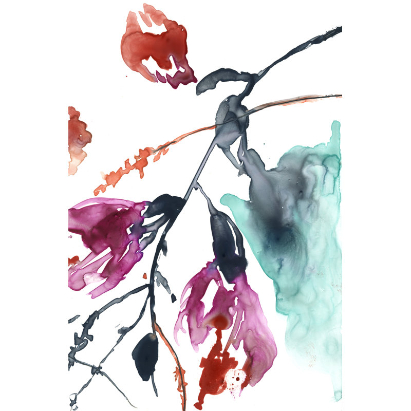 Hanging Fuchsia II - Painting, 76 cm H x 51 cm W, Wrapped Canvas